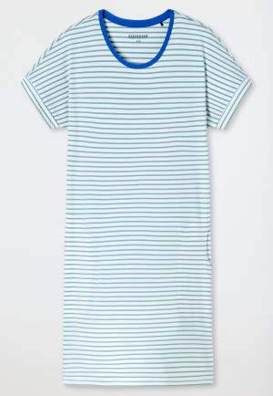 Sleep shirt short sleeve stripes jade - Casual Essentials