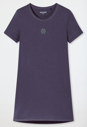 Sleep shirt short sleeve snowflake indigo - Casual Essentials