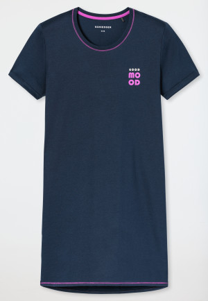 Slaapshirt met korte mouwen, diepblauw - Casual Essentials