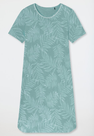 Sleep shirt short sleeve palm tree print jade - Comfort Nightwear