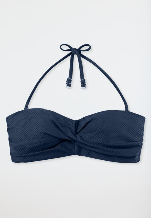 Bikini Bandeau-Top variable Träger blau - Aqua Mix & Match