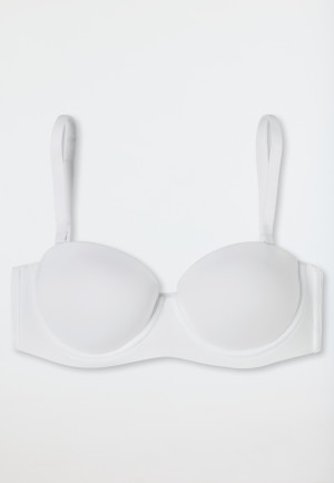 Bandeau bra with high support cup white - Unique Micro