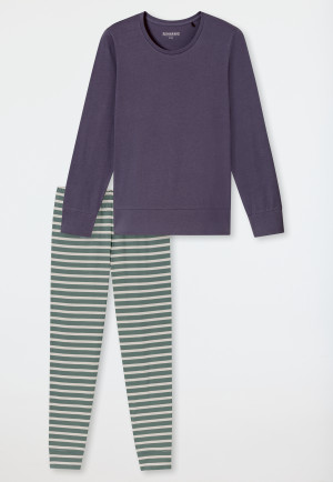 Schlafanzug lang Ringel indigo - Casual Essentials