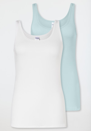 Tank tops 2-pack sand/mint - Modal Essentials
