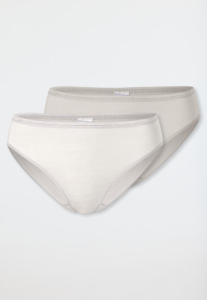 Tai-Slips 2er-Pack sand/grau-jaspe - Modal Essentials