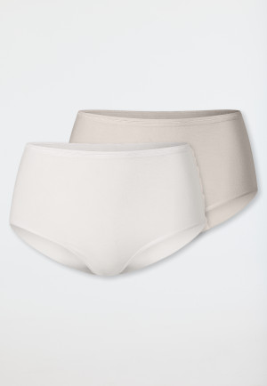 Midi-Slips 2er-Pack sand/grau-jaspe - Modal Essentials