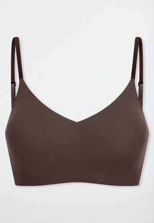 Bustier van microvezel met uitneembare pads, donkerbruin - Invisible Soft