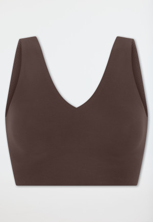 Bustier van microvezel met uitneembare pads, donkerbruin - Invisible Soft