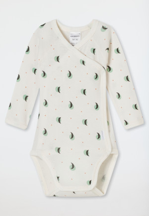 Wrap-around unisex fine rib stars moons off-white - Natural Love