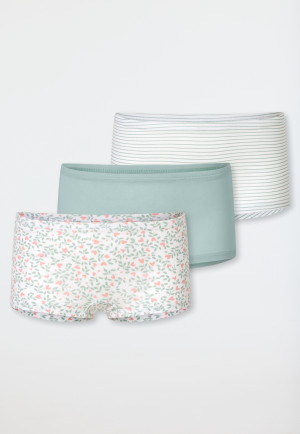 Lot de 3 shorts rayures fleuries multicolores - 95/5