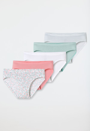 Briefs 5-pack Organic Cotton stripes flowers multi-colored - 95/5