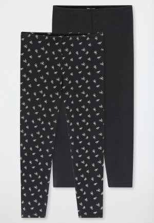 Leggings, 2-pack, Bows, graphite - 95/5
