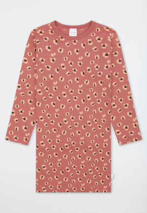 Camicia da notte a manica lunga con stampa animalier rosa antico - Kids Nightwear