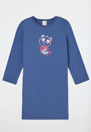 Long-sleeve sleep shirt Organic Cotton Panda blue - Girls World