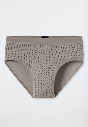 Sports briefs with fly clay red patterned - Fine Interlock