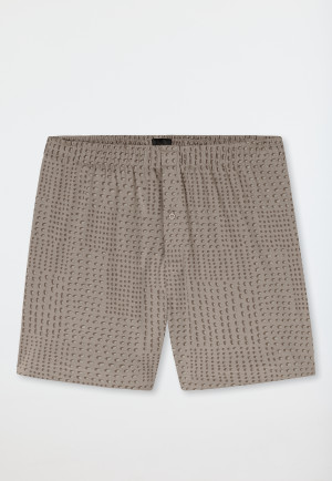 Boxer shorts interlock clay red patterned - Fine Interlock