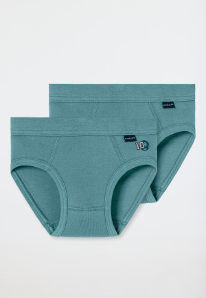 Sports briefs 2-pack green - Fine Rib