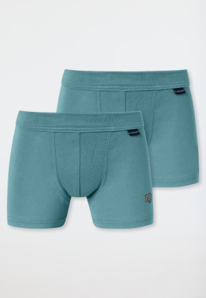 Shorts 2-pack green - Fine Rib