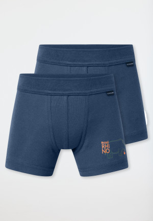 2-pack shorts rhino blue - Fine Rib