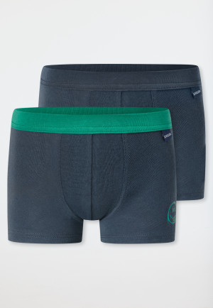 Lot de 2 shorts Smiley bleu foncé - Fine Rib