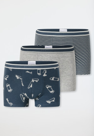 Lot de 3 shorts à rayures Ringel Skateboards gris/bleu - 95/5