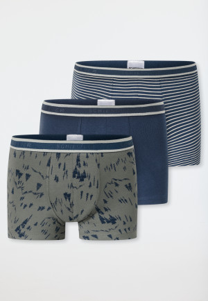 Lot de 3 shorts à rayures bleu/vert - 95/5