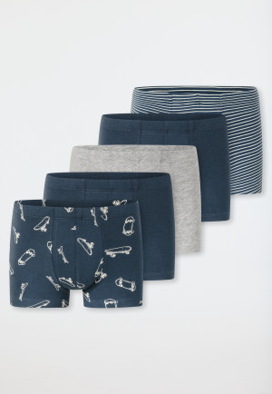 Lot de 5 shorts Ringel Skateboards bleu/gris chiné - 95/5