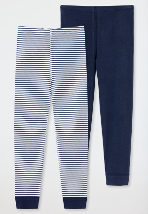 Unterhose lang 2er-Pack Organic Cotton Softbund Bündchen dunkelblau - 95/5