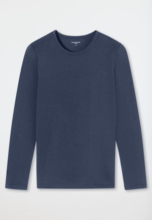 Shirt lange mouwen unisex warm jeansblauw - Thermo