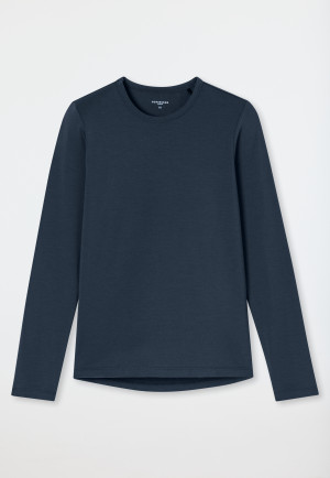 Unisex Long-Sleeve Warm Shirt, Deep Blue - thermo