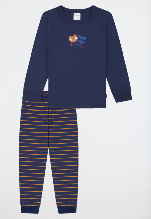 Pyjamas long pyjamas striping stripes curry - Kids Nightwear