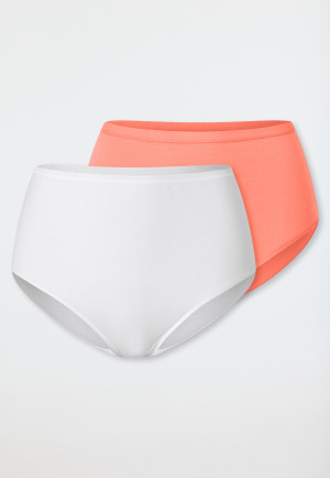 Midi briefs 2-pack Organic Cotton peach/white- 95/5