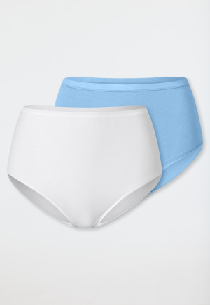 Midi briefs 2-pack Organic Cotton light blue/ white - 95/5