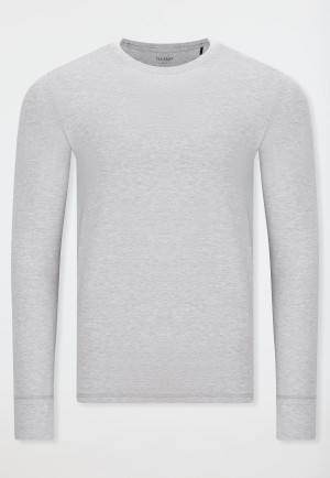 Long-Sleeve Warm Shirt, Mottled Grey - Casual Warming