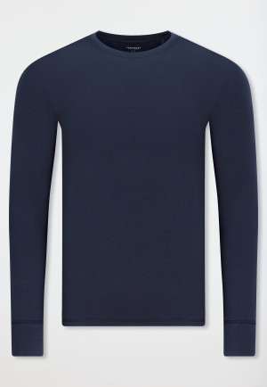 Long-Sleeve Warm Shirt, Deep Sea Blue - Casual Warming