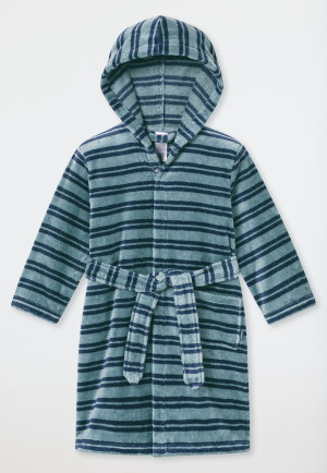 Bademantel Velour Streifen mineral - Kids Nightwear