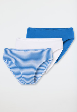 Briefs 3-pack Organic Cotton white/ blue - 95/5
