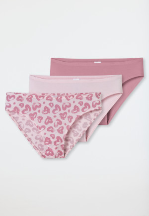 Slips 3er-Pack Organic Cotton Herzen rosenholz/ zartrosa - 95/5
