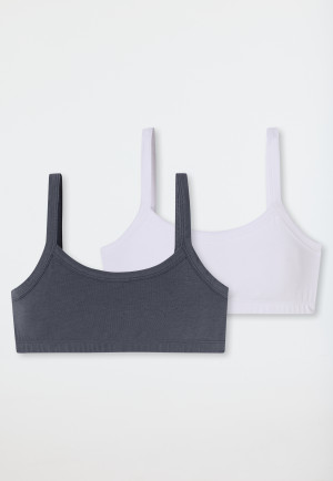Bustiers 2er-Pack weiß/ graphit - Fresh Vibe