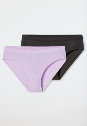 Slips, set van 2, zwart/bessenrood - Fresh Vibe