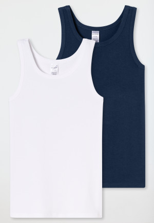 Tank tops 2-pack white/ indigo - 95/5