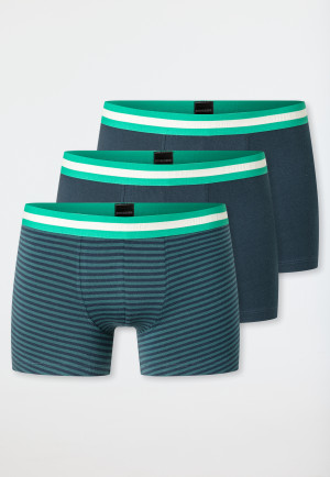 Lot de 3 shorts à rayures bleu foncé/vert - 95/5