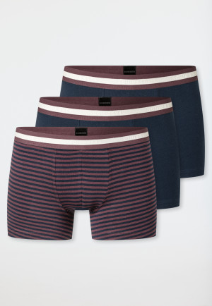 Shorts, set van 3, donkerblauw/cacaobruin - 95/5