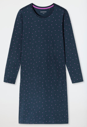 Nachthemd met lange mouwen en stippen, violet - Casual Essentials