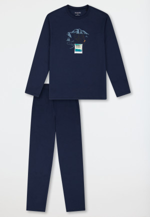 Lange pyjama bergen donkerblauw - Nightwear