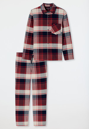 Pyjama matière tissée flanelle bordeaux à carreaux - Selected Premium Warming