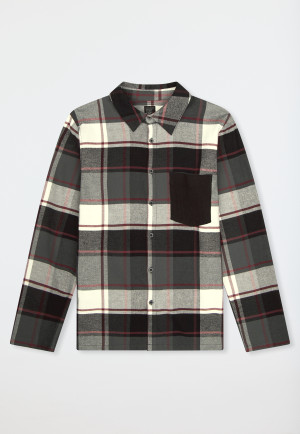 Chemise de dessus à manches longues en flanelle carreaux multicolores - Mix+Relax