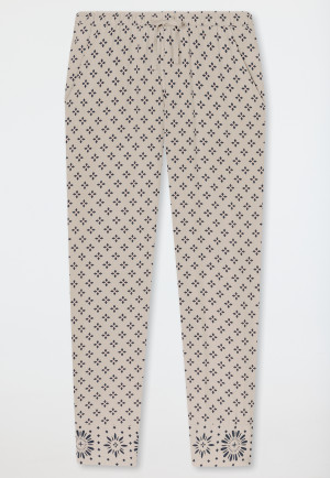 Pants long woven fabric flowers gray-jaspe - Mix+Relax