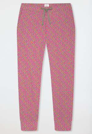 Lange broek manchetten fuchsia patroon - Mix+ Relax