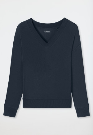 Sweater fijnrib nachtblauw - Mix+ Relax
